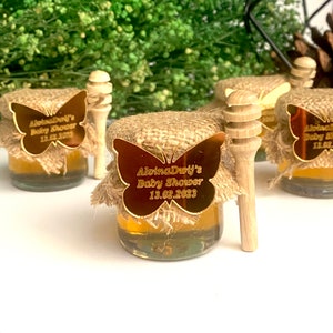 Honey jar baby shower favors, Gift for guests honey jar , Wedding gift acrylic honey jar, thank you gift mini honey jar favor