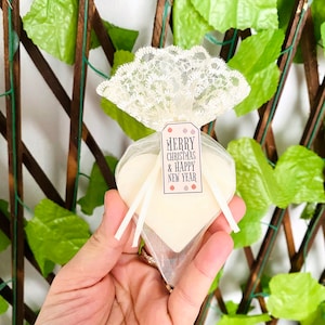 Saponette a forma di cuore natalizie, regali di sapone per gli ospiti, saponette fatte a mano, regali unici per gli ospiti, saponi profumati personalizzati