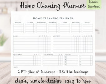 Home Reinigung Planer, Tracker, Modern, Minimalist Planer, Sofort Digital Download