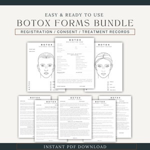 BOTOX Treatment Record Bundle, Patient Record, BOTOX, Consent, Registration, Nurse Injector, Injectables Form, Instant Digital Download