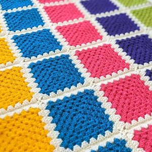 Primary Granny | Handmade Crochet Blanket, Rainbow Crochet Blanket, Granny Square Blanket, Handmade Blanket, Small Throw, Colorful Blanket
