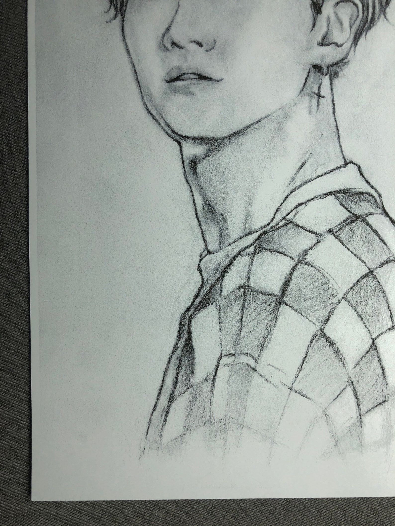 BTS / Suga / A4 Retrato dibujo lápiz impresión de arte | Etsy