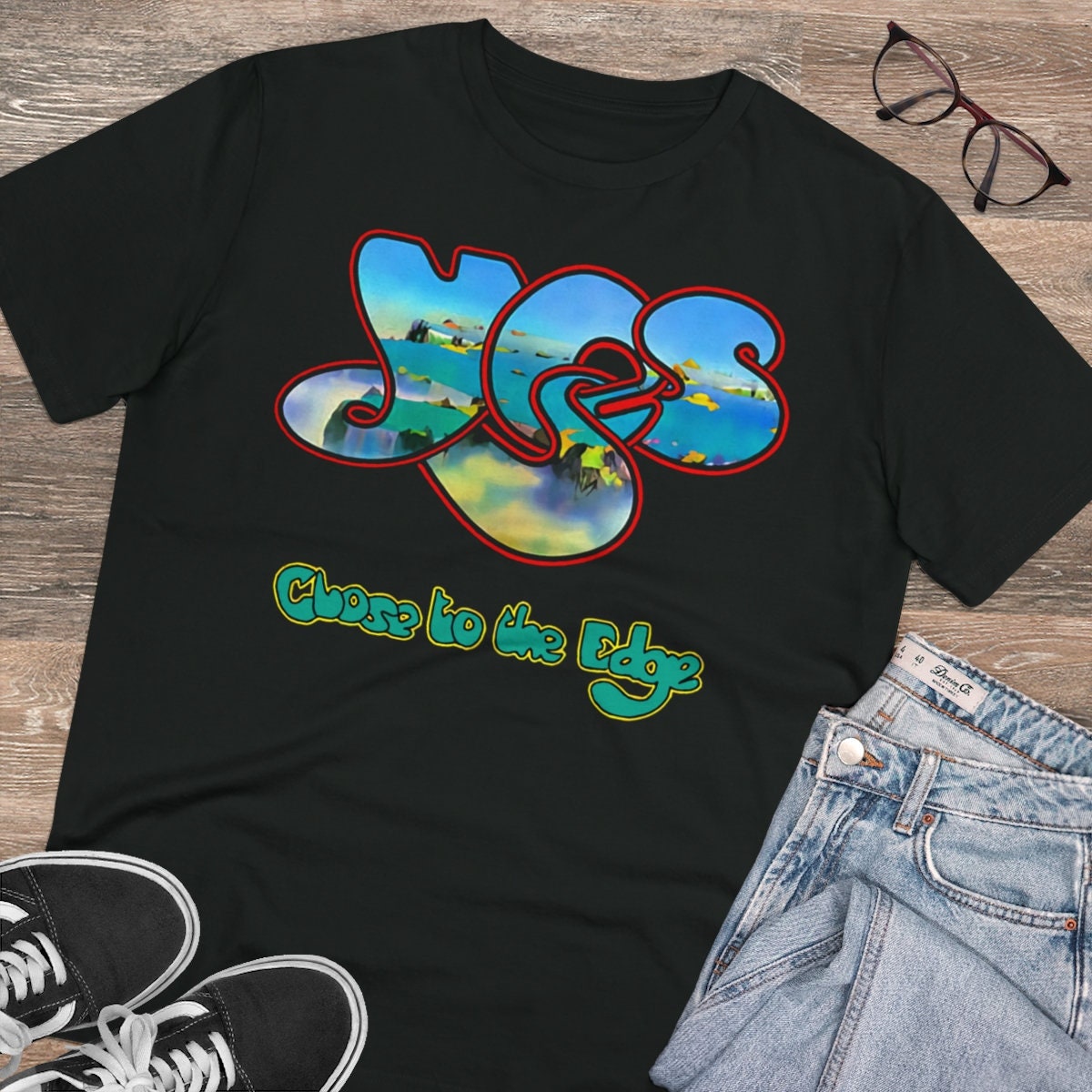 Discover YES Close To The Edge Band Logo Men's Black Tee Clothing Tshirt