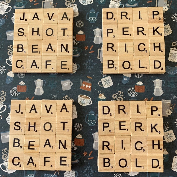 Coffee Scrabble Coasters