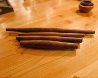 Long French Tapered Rolling Pin, 18" Hardwood, Black Walnut, handmade in USA, locally sourced wood, Food Safe wax and oil