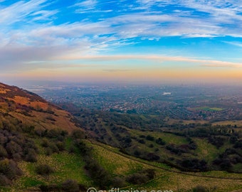 Puesta de sol sobre Belfast desde Cavehill