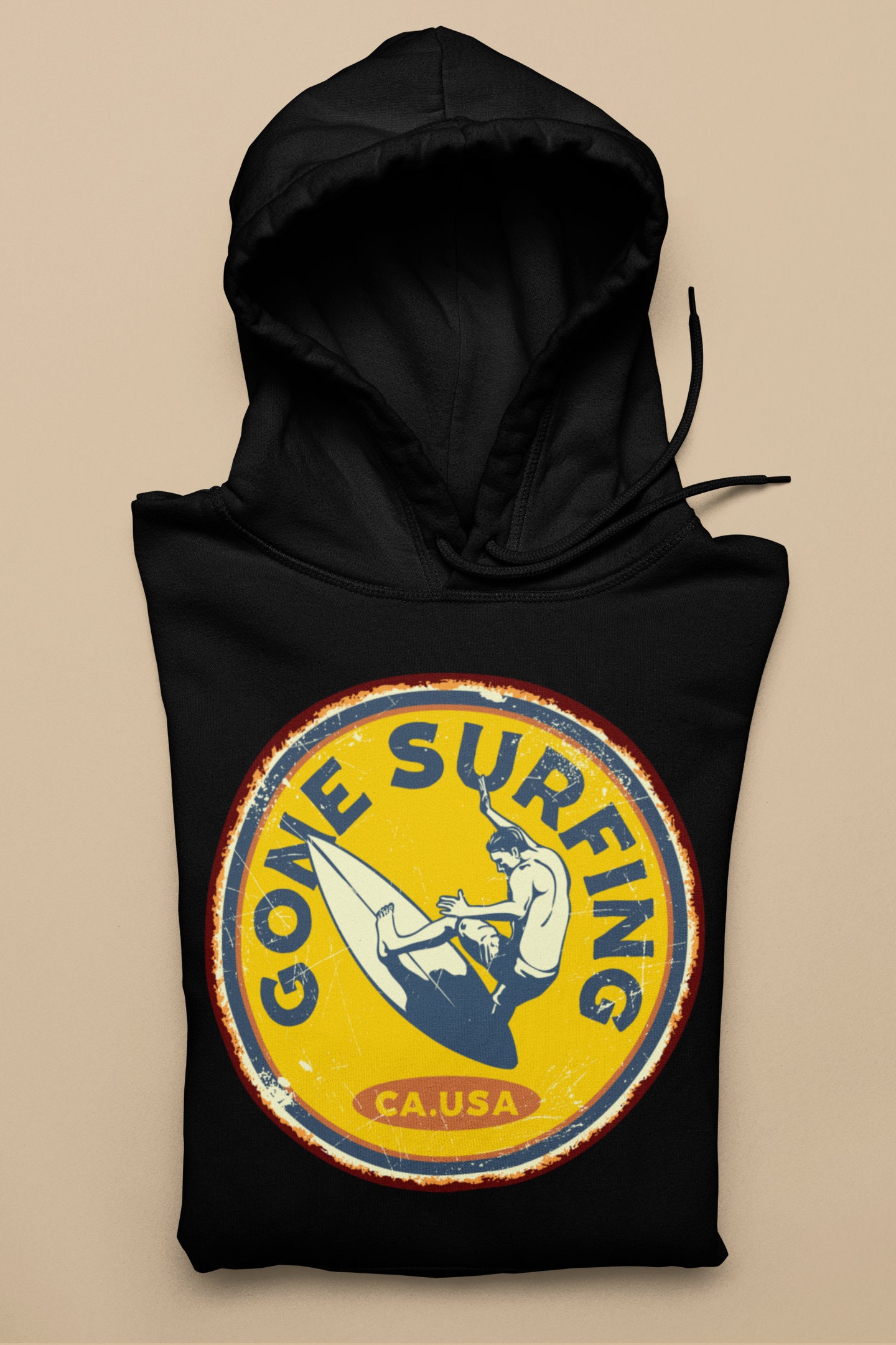 Surfing Hoodie Gone Surfing Unisex Cool Retro Graphic Etsy