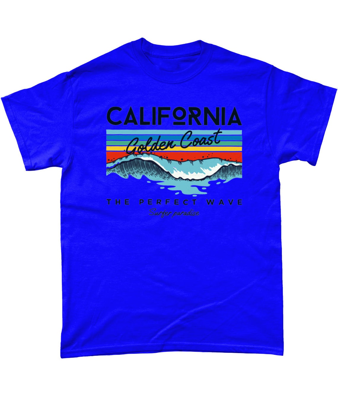 Surfing Tshirt California Golden Coast Surfing Cool Retro Etsy