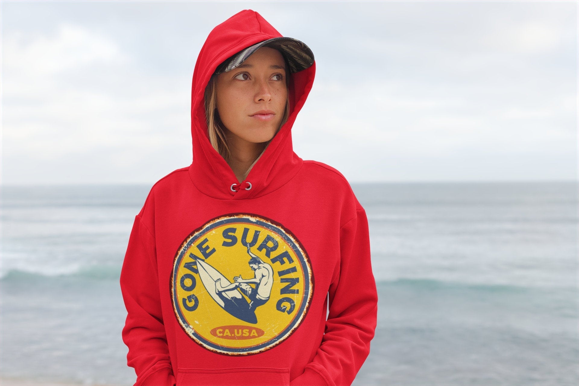 Surfing Hoodie Gone Surfing Unisex Cool Retro Graphic Etsy
