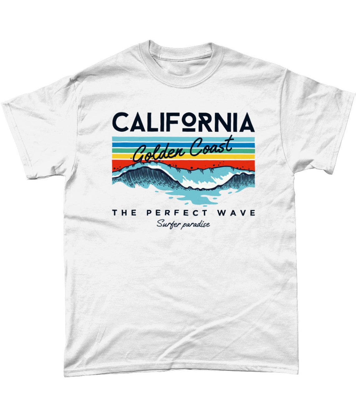 Surfing Tshirt California Golden Coast Surfing Cool Retro Etsy