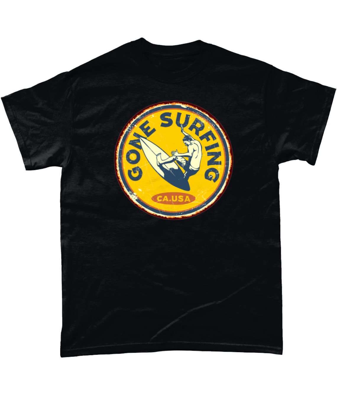 Surfing Tshirt Gone Surfing Surfboard Cool Retro Graphic Etsy