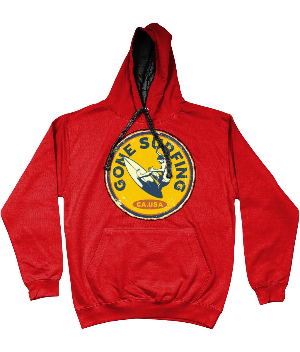 Surfing Hoodie Gone Surfing Unisex Cool Retro Graphic Etsy