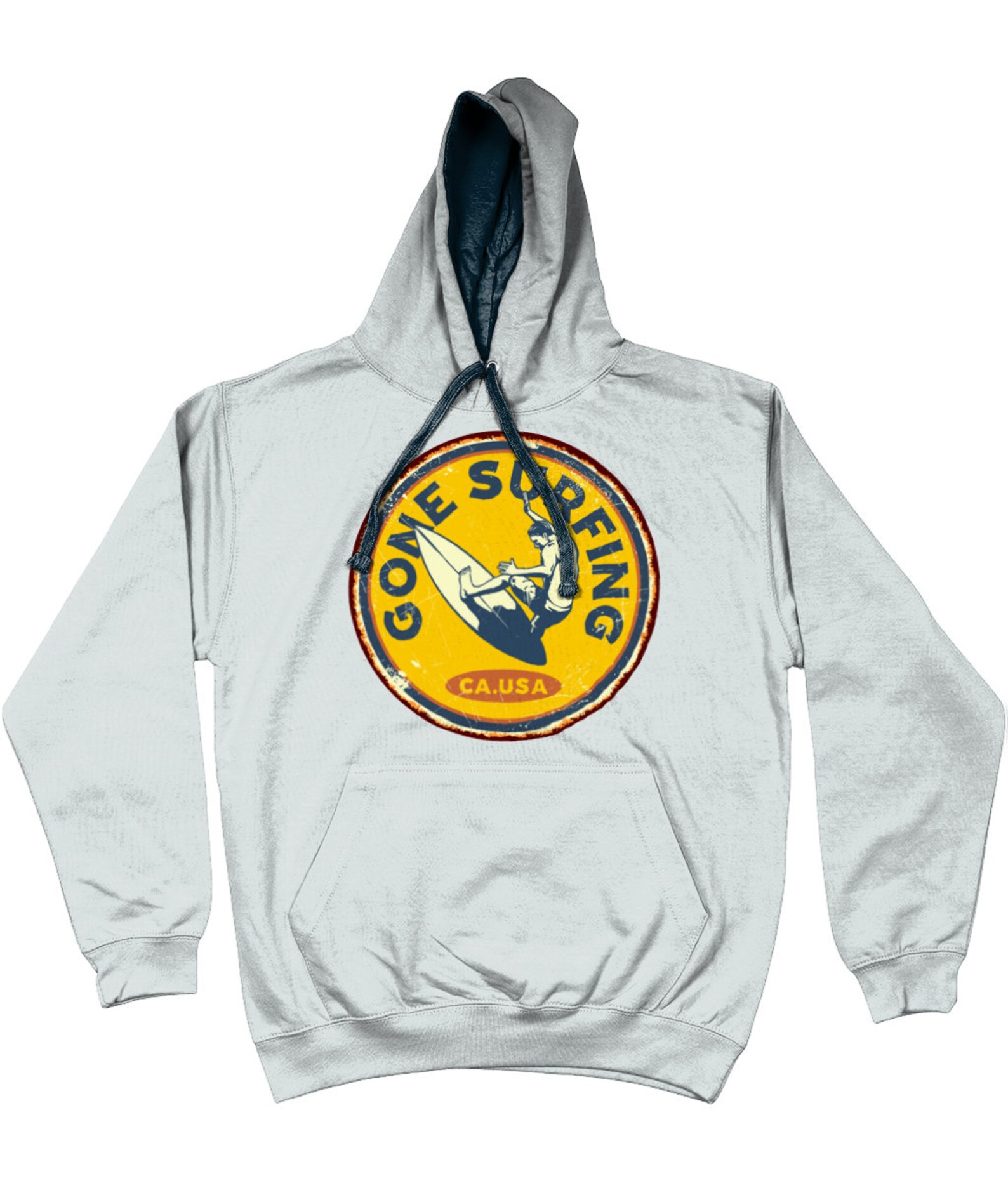 Surfing Hoodie Gone Surfing Unisex Cool Retro Graphic Etsy