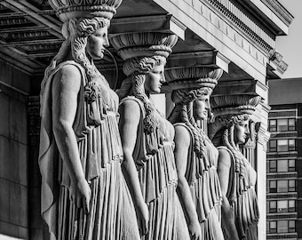 Chicago Museum of Science and Industry Caryatid Photo Print, B&W or Color