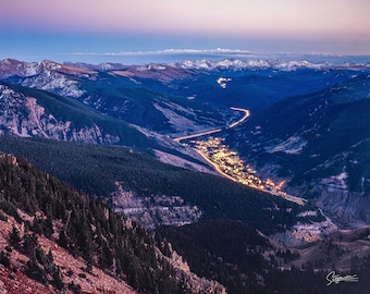 Vail Colorado Mountain Sunset Photo, Colorado Landscape Photo, Wall Art Photo, Rocky Mountain Photo