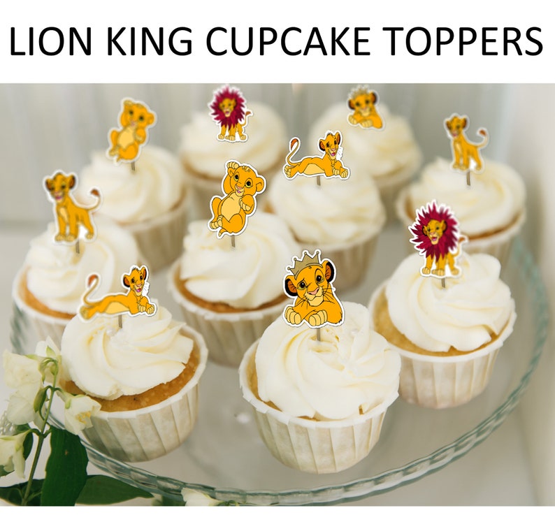 Party Supplies Party Decor Set Of 10 Simba Cupcake Toppers Birthday Party Lion King Birthday 3 Inch Cupcake Picks Simba Baby Shower Lion King Characters
