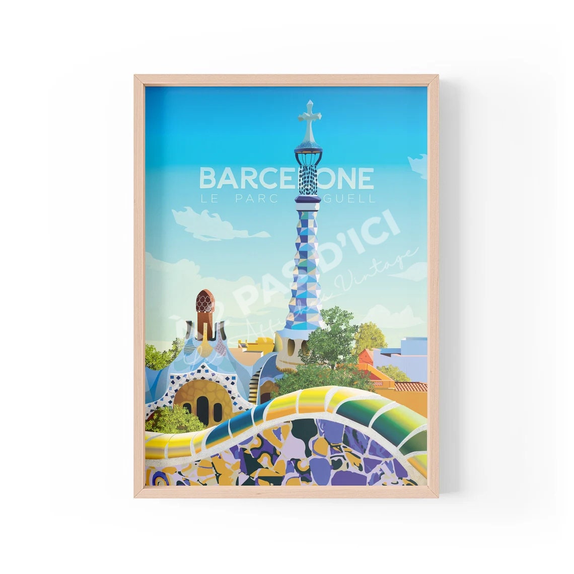 Poster Barcelona Parc Guell 