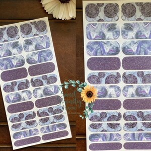 Merlot Magic Nail Polish Wraps; Zodiac Nail Strips; Glossy with Holographic Glitter; Purple Nail Wrap; Abstract Magical Design