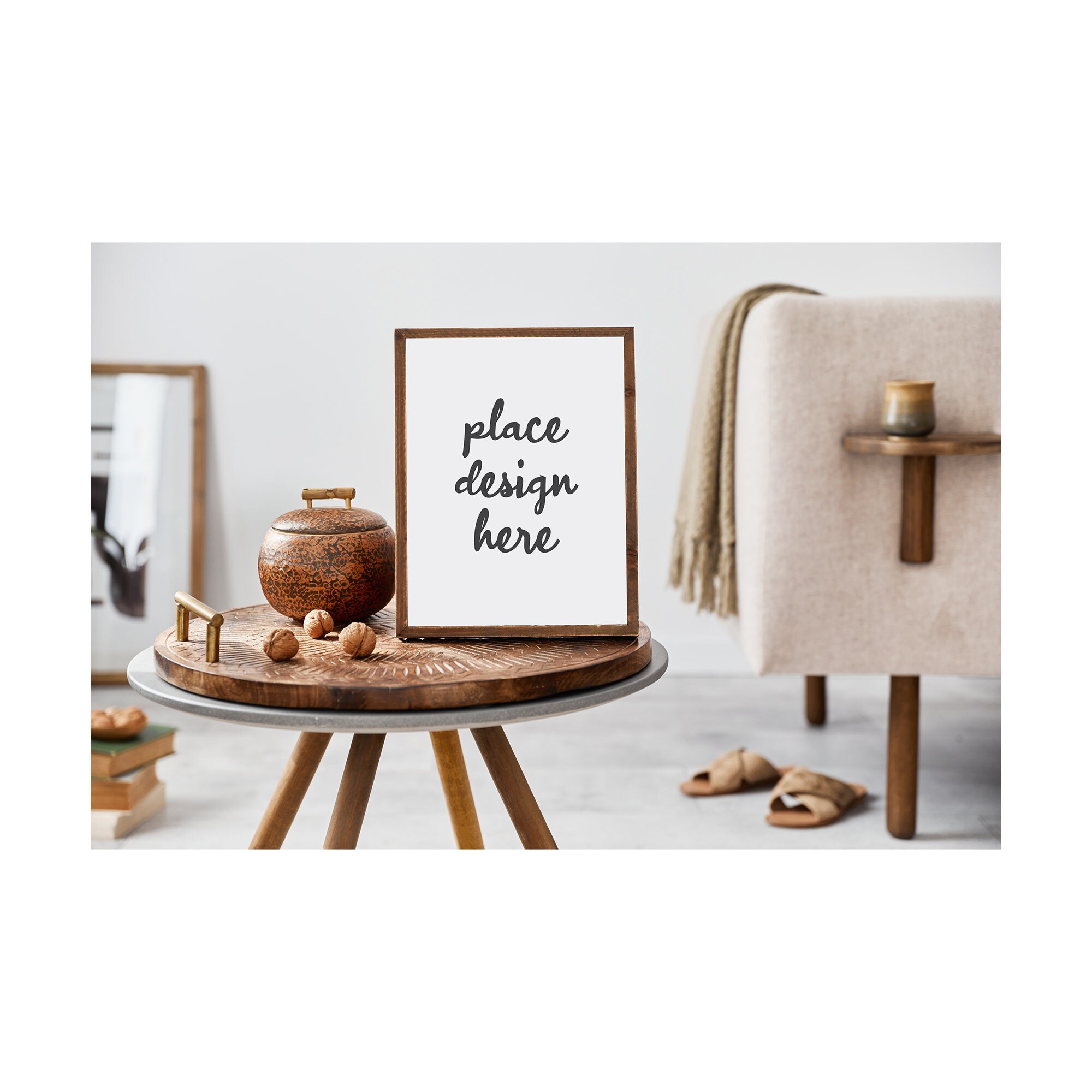 Elegante composición del interior de la sala de estar con | Etsy