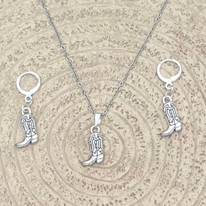 TS inspired Eras cowboy boots necklace and earrings