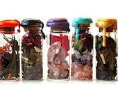 Custom spell jar - witch pot - amulet - talisman - protection, unlocking, luck, love, money Plants salt crystals