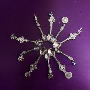 Mini altar spoon of ritual choice for salt, plants, incense, magic powders - travel altar - personalized