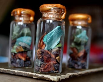 Money money money - pot de sorcière - spell jar - amulette - talisman - protection autel ou maison - sorcière - plantes sel et cristaux