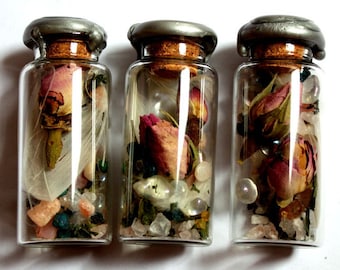 Fertility - witch's pot - spell jar - amulet - talisman - altar or home protection - witch - salt and crystal plants - vial