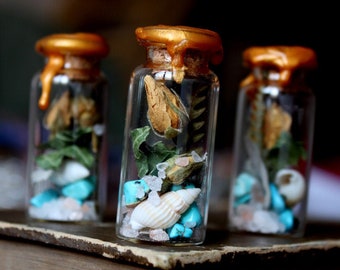 Lucky lucky - pot de sorcière - spell jar - amulette - talisman - protection autel ou maison - sorcière - plantes sel et cristaux