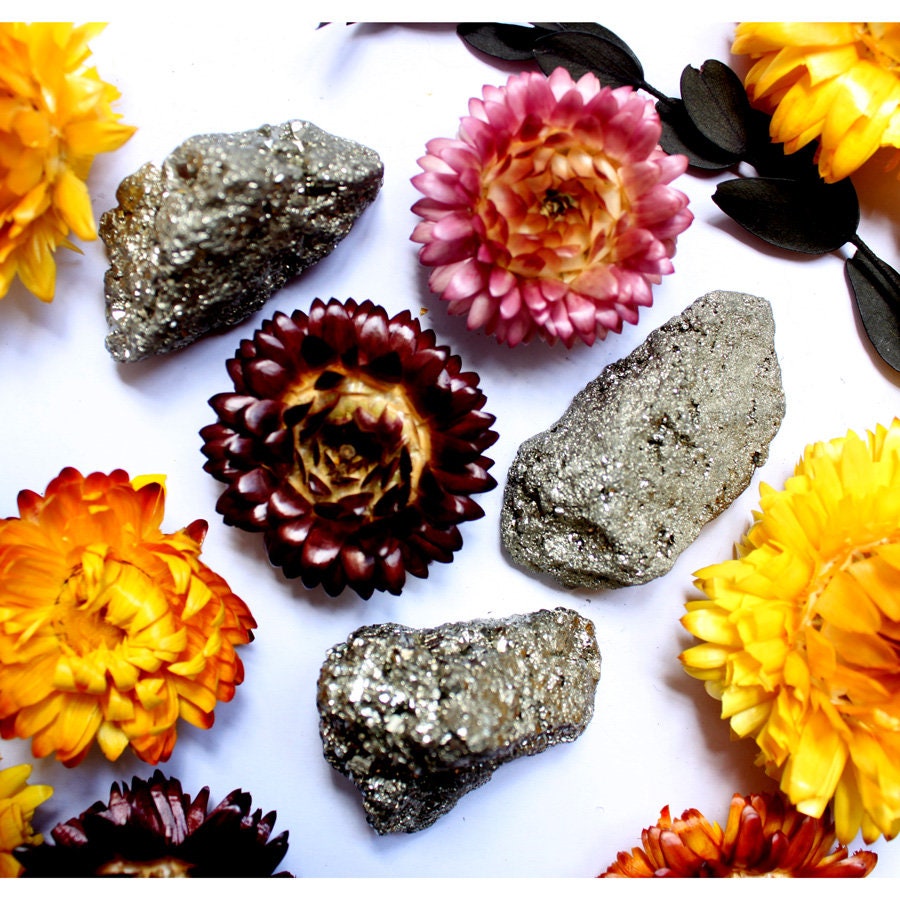 Grosse Pépite de Pyrite - Pierre Brute Cristal Anti-stress Chance Argent Chakra Plexus, Gorge, Trois