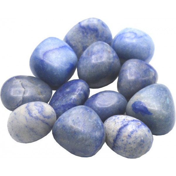 Quartz Bleu - Pierre Roulée Amour de Soi Communication Paix Intérieure Chakra Gorge et Troisième Oei