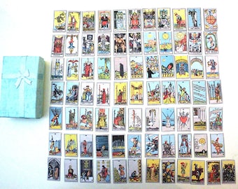 The world's smallest Tarot deck - pocket deck - complete Rider-Waite Marseille Tarot and cardboard box - fortune-telling - divination mini Tarot - question