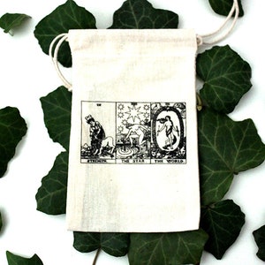 Sachet à cartes de Tarot, à pendule ou à cristaux Tarot de Marseille, force étoile monde divination sac deck sorcière autel image 4