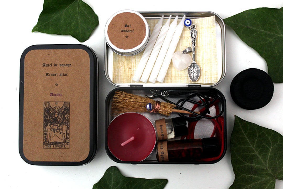 Travel Altar Love Spell, 13 Items, Mini Witch Kit, Witch Box in Small ...