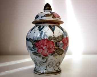 Pote de incenso de porcelana - artesanato francês vintage 1970 - caixa de doces antiga - altar - bruxa - feitiço - armário de curiosidades