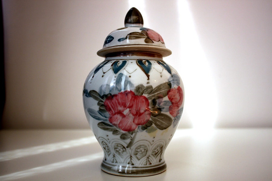 Pot à Encens en Porcelaine - Artisanat Vintage Français 1970 Ancienne Bonbonnière Autel Sorcière Sor