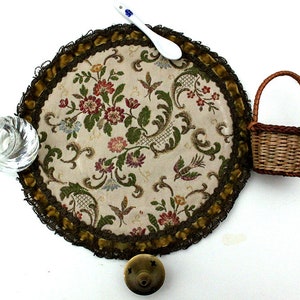 Vintage travel altar 1960s 5 mini items basket herb spoon censer candle holder altar cloth brass glass porcelain witch box