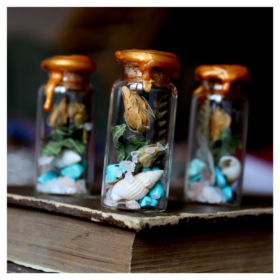 Lucky Lucky - Pot de Sorcière Spell Jar Amulette Talisman Protection Autel ou Maison Plantes Sel et