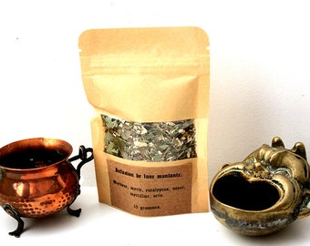 Rising moon infusion - witch herbal tea 15 grams - apothecary, herbalist - herbs, plants, leaves - lunar cycle - wicca goddess