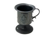 Small antique tin altar cup with fleur-de-lys - chalice - antique - vintage French 1960s - altar - beginner witch