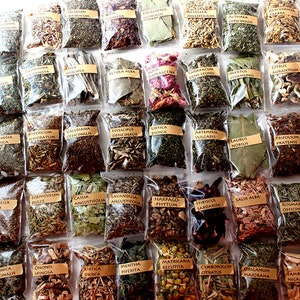 Apothecary Set, Herbalism Plant Starter Kit - Green Witch Baby Kit - Altar - 50, 12 or 10 Plants - Herbs, Seeds, Bark, Flowers