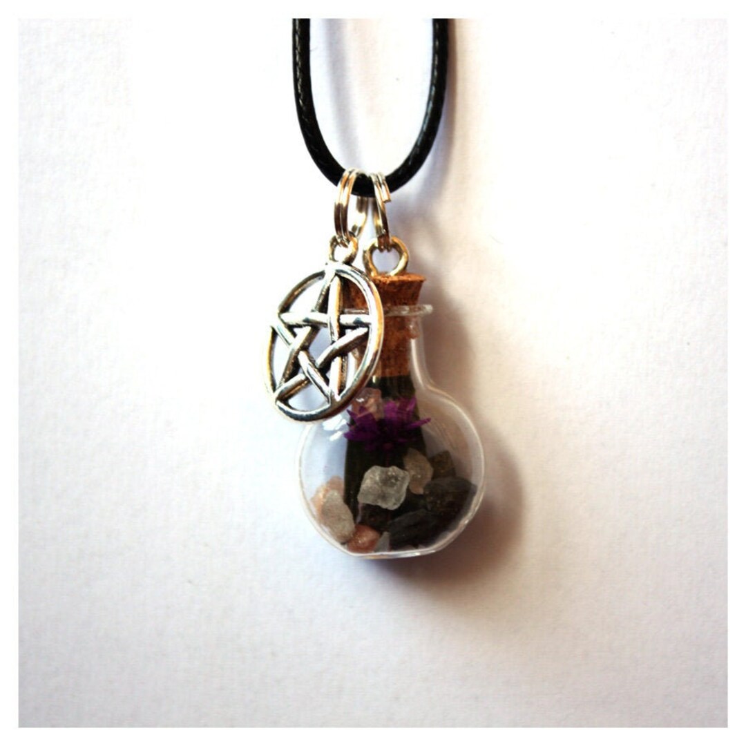 Silver Spell Necklace - Pentacle - Amulet - Talisman - Magic Jewel ...