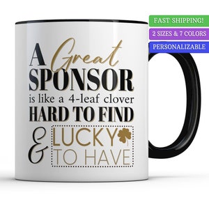 Sponsor Appreciation Gift for Sponsorship, A Great Sponsor Thank You, Personalized Mug Gifts for Confirmation NA AA Event Sponsors image 1