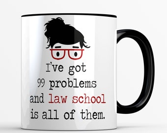 Law School Mug for Her, Female Law Student Gift, Because Law School, Stressed Out College Student, Funny Gifts for Law School Students