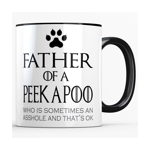 Funny Dog Dad Mug for Proud Parent of a Peekapoo, Father's Day Gift from Dog, Funny Dog Father Mug, Dog Owner Gifts