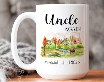 Uncle Again Mug, Uncle Pregnancy Announcement Mug, 2nd Pregnancy Baby Reveal, Third Pregnancy Announce Surprise, Aunt and Uncle Gifts