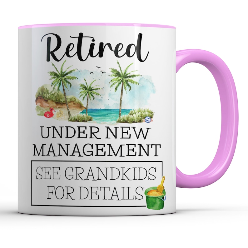 Retirement Gift for Grandparents, Retired Mug, Under New Management, See Grandkids for Details, Funny Retired 2024 Grandpa Full-time Grandma image 7