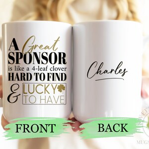 Sponsor Appreciation Gift for Sponsorship, A Great Sponsor Thank You, Personalized Mug Gifts for Confirmation NA AA Event Sponsors image 3