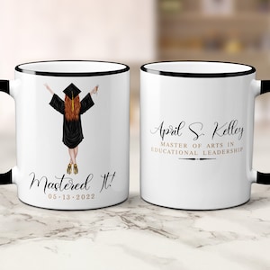 "Mastered It Class Of 2025" Graduation Mug - 11oz Ceramic, Dishwasher Safe, Gift For Grads
