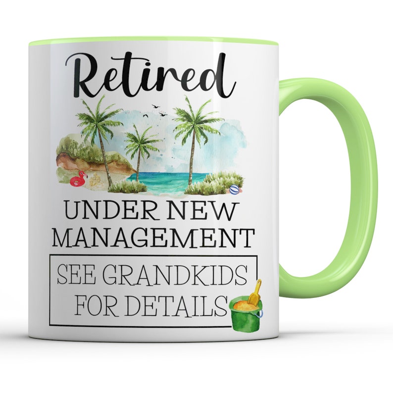 Retirement Gift for Grandparents, Retired Mug, Under New Management, See Grandkids for Details, Funny Retired 2024 Grandpa Full-time Grandma image 9